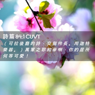 Picture 02 - 詩 篇 84:1 CUVT - （ 可 拉 後 裔 的 詩 ， 交 與 伶 長 - Bible Verse Picture