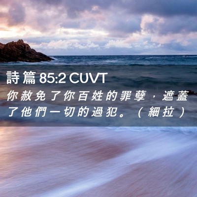 Picture 02 - 詩 篇 85:2 CUVT - 你 赦 免 了 你 百 姓 的 罪 孽 ， 遮 - Bible Verse Picture