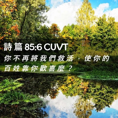 Picture 02 - 詩 篇 85:6 CUVT - 你 不 再 將 我 們 救 活 ， 使 你 的 - Bible Verse Picture