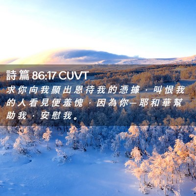Picture 02 - 詩 篇 86:17 CUVT - 求 你 向 我 顯 出 恩 待 我 的 憑 據 - Bible Verse Picture