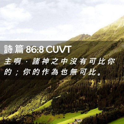 Picture 02 - 詩 篇 86:8 CUVT - 主 啊 ， 諸 神 之 中 沒 有 可 比 你 - Bible Verse Picture
