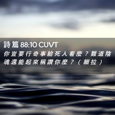 Picture 02 - 詩 篇 88:10 CUVT - 你 豈 要 行 奇 事 給 死 人 看 麼 ？ - Bible Verse Picture