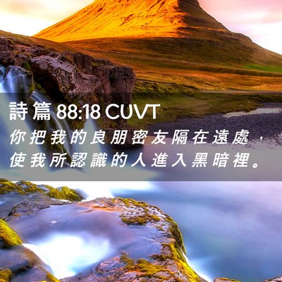 Picture 02 - 詩 篇 88:18 CUVT - 你 把 我 的 良 朋 密 友 隔 在 遠 處 - Bible Verse Picture