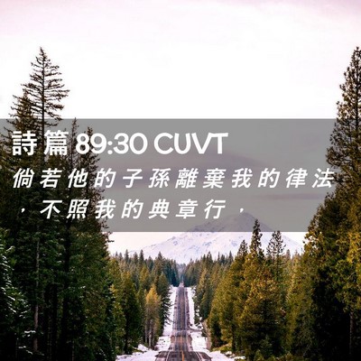 Picture 02 - 詩 篇 89:30 CUVT - 倘 若 他 的 子 孫 離 棄 我 的 律 法 - Bible Verse Picture