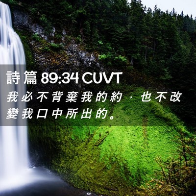 Picture 02 - 詩 篇 89:34 CUVT - 我 必 不 背 棄 我 的 約 ， 也 不 改 - Bible Verse Picture