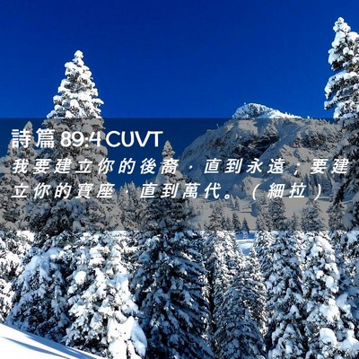 Picture 02 - 詩 篇 89:4 CUVT - 我 要 建 立 你 的 後 裔 ， 直 到 永 - Bible Verse Picture