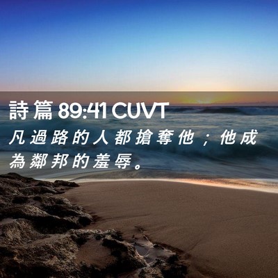 Picture 02 - 詩 篇 89:41 CUVT - 凡 過 路 的 人 都 搶 奪 他 ； 他 成 - Bible Verse Picture