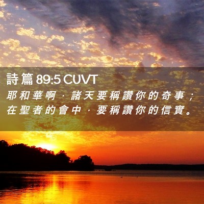 Picture 02 - 詩 篇 89:5 CUVT - 耶 和 華 啊 ， 諸 天 要 稱 讚 你 的 - Bible Verse Picture