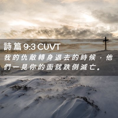 Picture 02 - 詩 篇 9:3 CUVT - 我 的 仇 敵 轉 身 退 去 的 時 候 ， - Bible Verse Picture