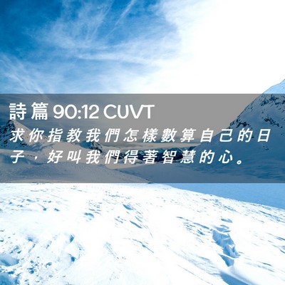 Picture 02 - 詩 篇 90:12 CUVT - 求 你 指 教 我 們 怎 樣 數 算 自 己 - Bible Verse Picture