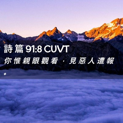 Picture 02 - 詩 篇 91:8 CUVT - 你 惟 親 眼 觀 看 ， 見 惡 人 遭 報 - Bible Verse Picture