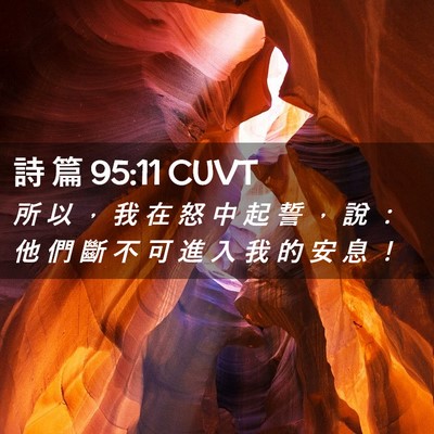Picture 02 - 詩 篇 95:11 CUVT - 所 以 ， 我 在 怒 中 起 誓 ， 說 ： - Bible Verse Picture