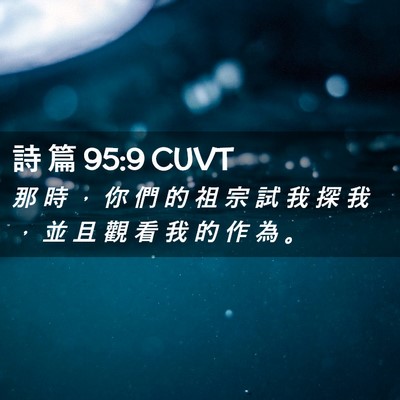 Picture 02 - 詩 篇 95:9 CUVT - 那 時 ， 你 們 的 祖 宗 試 我 探 我 - Bible Verse Picture