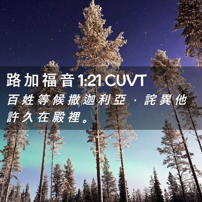 Picture 02 - 路 加 福 音 1:21 CUVT - 百 姓 等 候 撒 迦 利 亞 ， 詫 異 他 - Bible Verse Picture