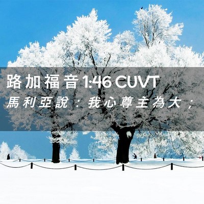 Picture 02 - 路 加 福 音 1:46 CUVT - 馬 利 亞 說 ： 我 心 尊 主 為 大 - Bible Verse Picture
