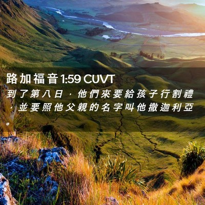 Picture 02 - 路 加 福 音 1:59 CUVT - 到 了 第 八 日 ， 他 們 來 要 給 孩 - Bible Verse Picture
