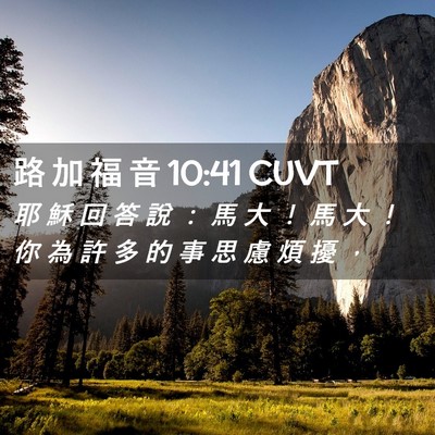 Picture 02 - 路 加 福 音 10:41 CUVT - 耶 穌 回 答 說 ： 馬 大 ！ 馬 大 ！ - Bible Verse Picture