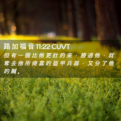 Picture 02 - 路 加 福 音 11:22 CUVT - 但 有 一 個 比 他 更 壯 的 來 ， 勝 - Bible Verse Picture