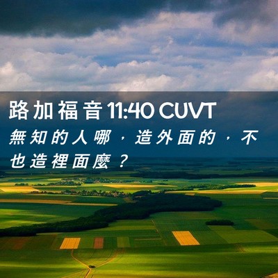 Picture 02 - 路 加 福 音 11:40 CUVT - 無 知 的 人 哪 ， 造 外 面 的 ， 不 - Bible Verse Picture