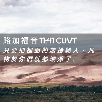 Picture 02 - 路 加 福 音 11:41 CUVT - 只 要 把 裡 面 的 施 捨 給 人 ， 凡 - Bible Verse Picture