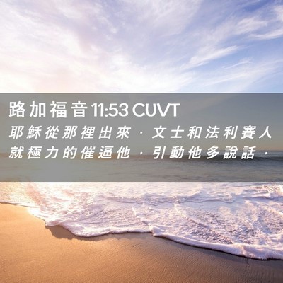 Picture 02 - 路 加 福 音 11:53 CUVT - 耶 穌 從 那 裡 出 來 ， 文 士 和 法 - Bible Verse Picture