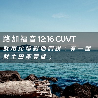 Picture 02 - 路 加 福 音 12:16 CUVT - 就 用 比 喻 對 他 們 說 ： 有 一 個 - Bible Verse Picture