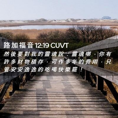 Picture 02 - 路 加 福 音 12:19 CUVT - 然 後 要 對 我 的 靈 魂 說 ： 靈 魂 - Bible Verse Picture