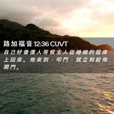 Picture 02 - 路 加 福 音 12:36 CUVT - 自 己 好 像 僕 人 等 候 主 人 從 婚 - Bible Verse Picture