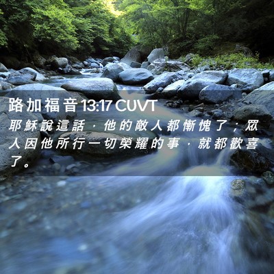 Picture 02 - 路 加 福 音 13:17 CUVT - 耶 穌 說 這 話 ， 他 的 敵 人 都 慚 - Bible Verse Picture
