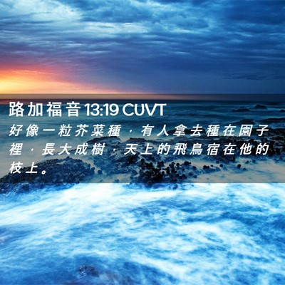 Picture 02 - 路 加 福 音 13:19 CUVT - 好 像 一 粒 芥 菜 種 ， 有 人 拿 去 - Bible Verse Picture