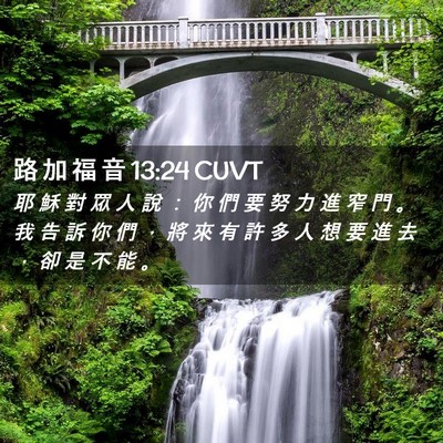 Picture 02 - 路 加 福 音 13:24 CUVT - 耶 穌 對 眾 人 說 ： 你 們 要 努 力 - Bible Verse Picture