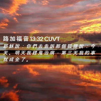 Picture 02 - 路 加 福 音 13:32 CUVT - 耶 穌 說 ： 你 們 去 告 訴 那 個 狐 - Bible Verse Picture