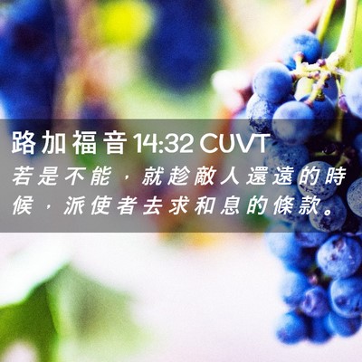 Picture 02 - 路 加 福 音 14:32 CUVT - 若 是 不 能 ， 就 趁 敵 人 還 遠 的 - Bible Verse Picture