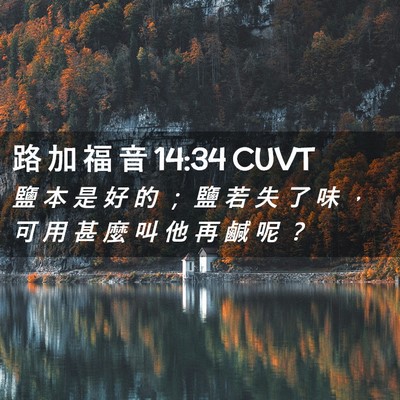 Picture 02 - 路 加 福 音 14:34 CUVT - 鹽 本 是 好 的 ； 鹽 若 失 了 味 ， - Bible Verse Picture