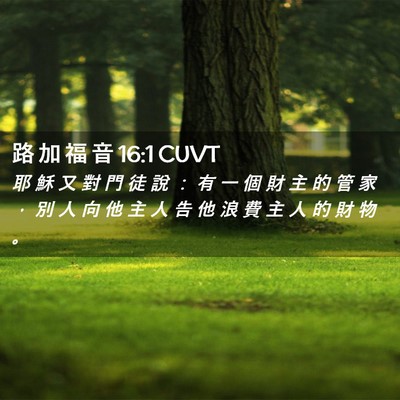 Picture 02 - 路 加 福 音 16:1 CUVT - 耶 穌 又 對 門 徒 說 ： 有 一 個 財 - Bible Verse Picture