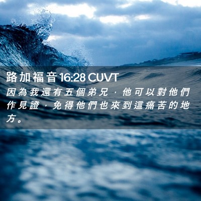 Picture 02 - 路 加 福 音 16:28 CUVT - 因 為 我 還 有 五 個 弟 兄 ， 他 可 - Bible Verse Picture