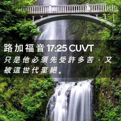 Picture 02 - 路 加 福 音 17:25 CUVT - 只 是 他 必 須 先 受 許 多 苦 ， 又 - Bible Verse Picture