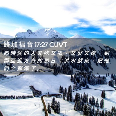 Picture 02 - 路 加 福 音 17:27 CUVT - 那 時 候 的 人 又 吃 又 喝 ， 又 娶 - Bible Verse Picture