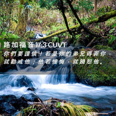 Picture 02 - 路 加 福 音 17:3 CUVT - 你 們 要 謹 慎 ！ 若 是 你 的 弟 兄 - Bible Verse Picture