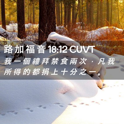 Picture 02 - 路 加 福 音 18:12 CUVT - 我 一 個 禮 拜 禁 食 兩 次 ， 凡 我 - Bible Verse Picture