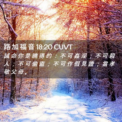 Picture 02 - 路 加 福 音 18:20 CUVT - 誡 命 你 是 曉 得 的 ： 不 可 姦 淫 - Bible Verse Picture