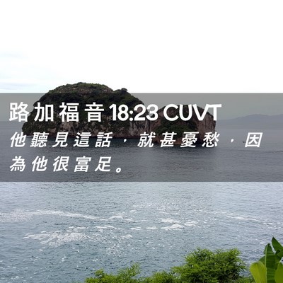 Picture 02 - 路 加 福 音 18:23 CUVT - 他 聽 見 這 話 ， 就 甚 憂 愁 ， 因 - Bible Verse Picture