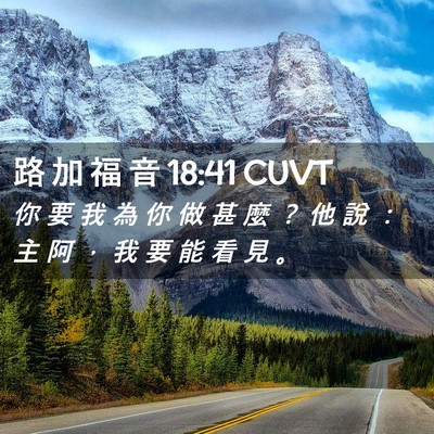Picture 02 - 路 加 福 音 18:41 CUVT - 你 要 我 為 你 做 甚 麼 ？ 他 說 ： - Bible Verse Picture