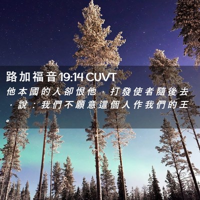 Picture 02 - 路 加 福 音 19:14 CUVT - 他 本 國 的 人 卻 恨 他 ， 打 發 使 - Bible Verse Picture