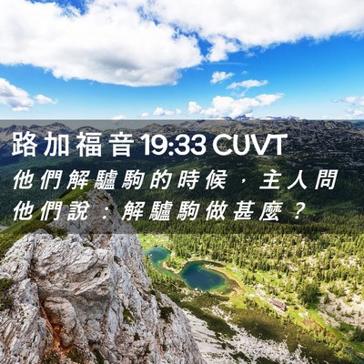Picture 02 - 路 加 福 音 19:33 CUVT - 他 們 解 驢 駒 的 時 候 ， 主 人 問 - Bible Verse Picture