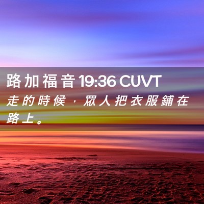 Picture 02 - 路 加 福 音 19:36 CUVT - 走 的 時 候 ， 眾 人 把 衣 服 鋪 在 - Bible Verse Picture