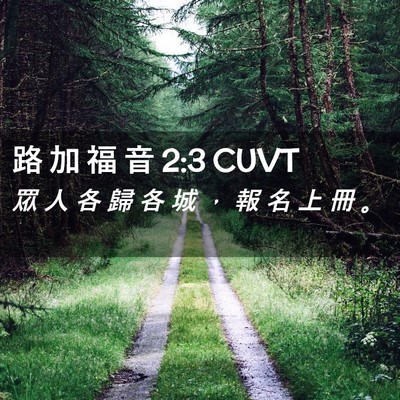 Picture 02 - 路 加 福 音 2:3 CUVT - 眾 人 各 歸 各 城 ， 報 名 上 冊 - Bible Verse Picture