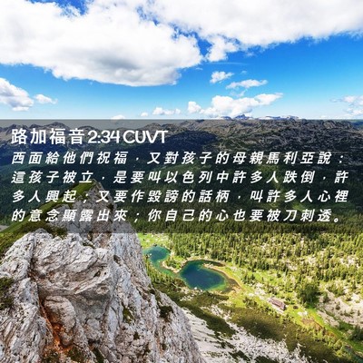 Picture 02 - 路 加 福 音 2:34 CUVT - 西 面 給 他 們 祝 福 ， 又 對 孩 子 - Bible Verse Picture