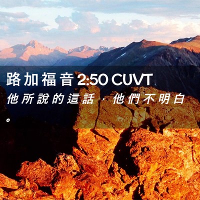 Picture 02 - 路 加 福 音 2:50 CUVT - 他 所 說 的 這 話 ， 他 們 不 明 白 - Bible Verse Picture