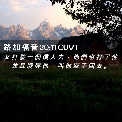 Picture 02 - 路 加 福 音 20:11 CUVT - 又 打 發 一 個 僕 人 去 ， 他 們 也 - Bible Verse Picture